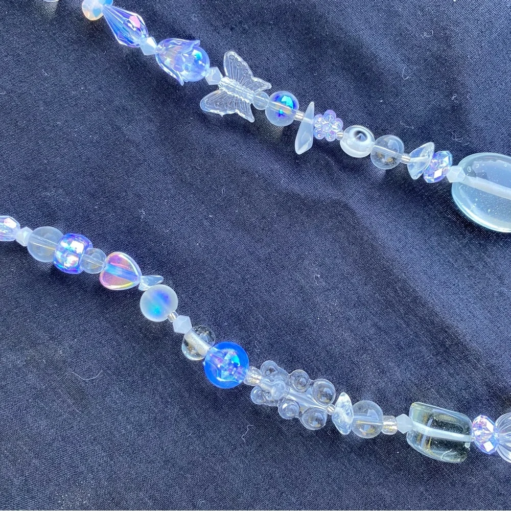 Crystal Vision Clear Beaded Rainbow Necklace Opal Butterflies Flowers Moon - Picture 7 of 11